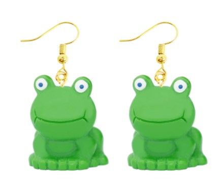 Cute Green Resin Frog Earrings | Creative Frog Charm Earring Jewelry