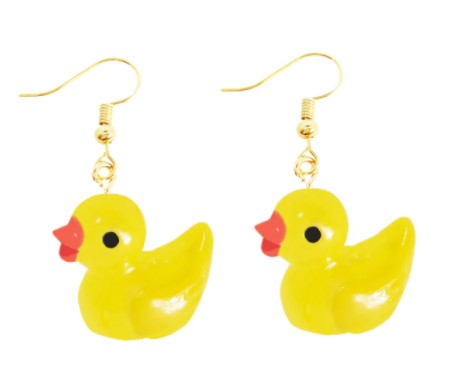 Dangle Yellow Duck Earrings | Lightweight Funny Cute Ducks Earrings