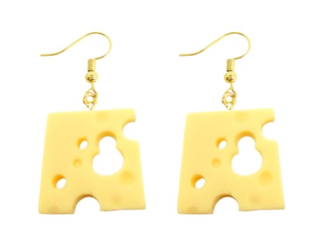 Cheese Drop Dangle Earrings | Realistic Cheese Earrings