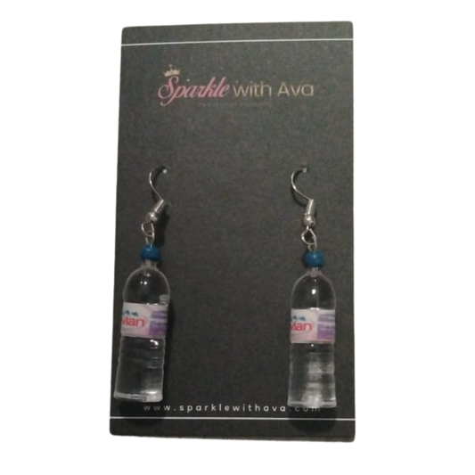 Water Bottle Drop Earrings | Water Bottle Dangle Earrings