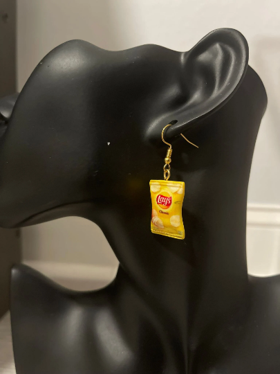 Bags of Potato Lays Chips Earrings | Mini Simulation Potato Chips Drop Earrings