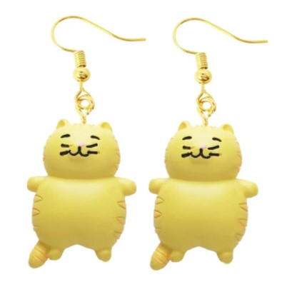 Yellow Paw Dangler Earrings | Animal Earrings for Women | Dangle Cute Simulation Yellow Paw Earrings | Resin Drop Earrings Jewelry Gifts